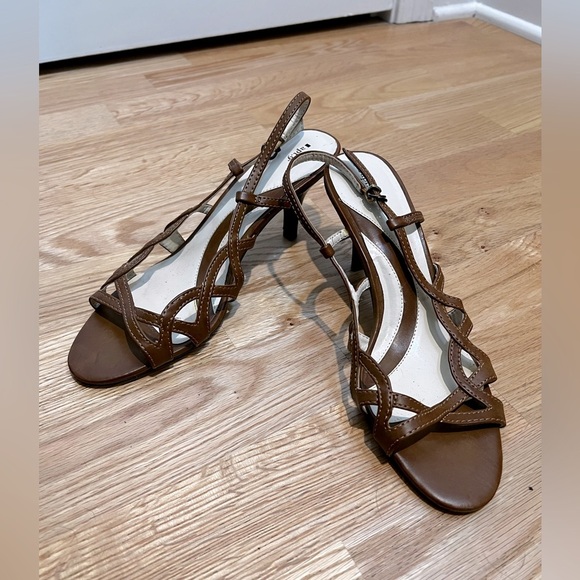 Apt 9 Brown Open Toe Heel Size 8 - Picture 6 of 9